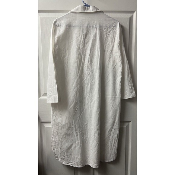 Unbranded Swim Coverup Womens Large White Pockets 3/4 Sleeve No Markings - Picture 2 of 8